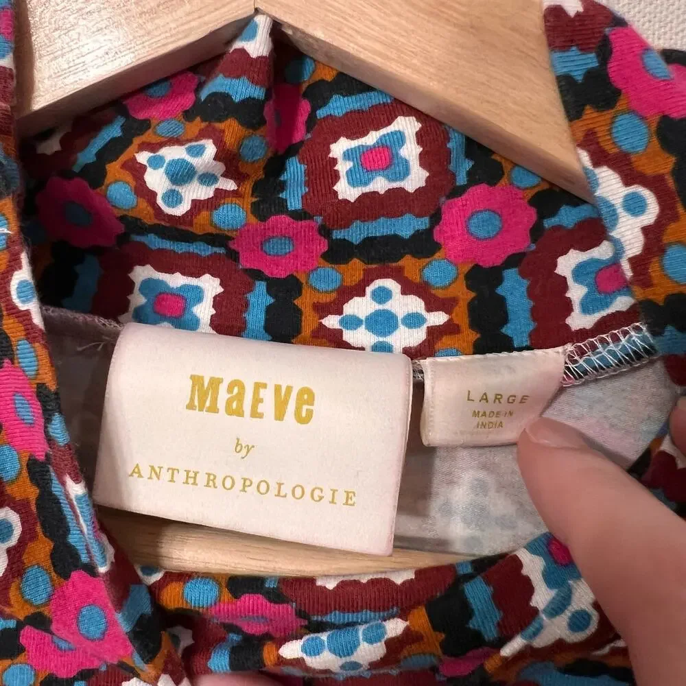 Maeve by Anthropologie Button Shoulder Turtleneck Blouse Top Long Sleeve Shirt - Picture 8 of 10